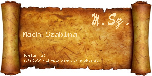 Mach Szabina névjegykártya